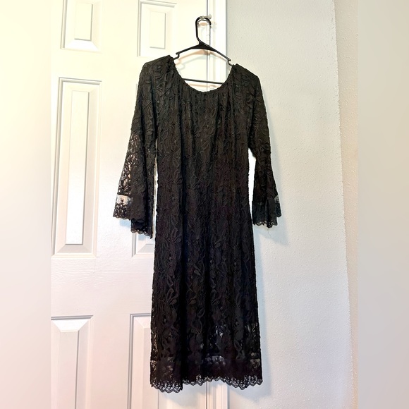 L&B Black Lace Western Style Dress Size S/M - Picture 8 of 16